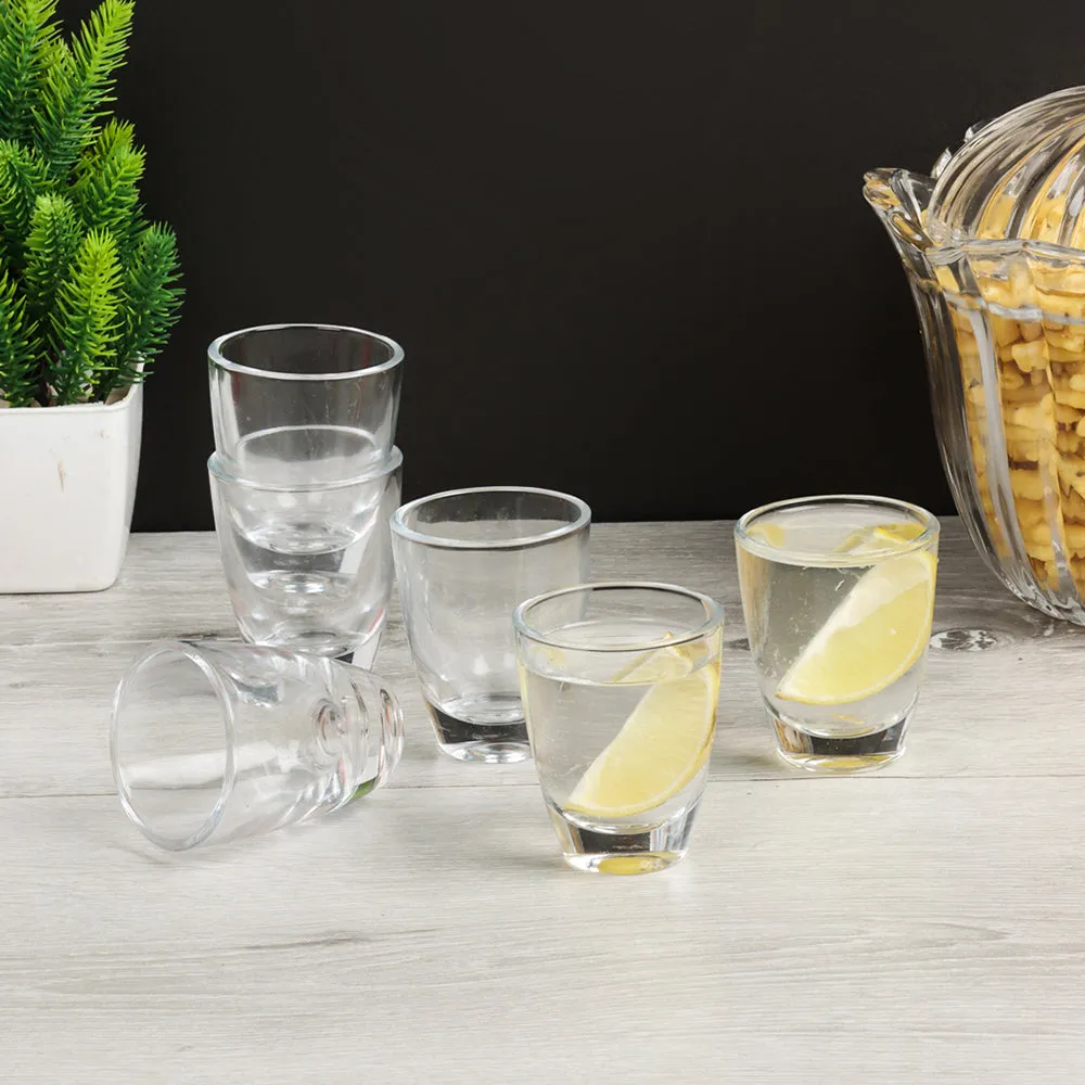 Crystal Clear Oval Vodka Shot Glasses Set Of 6