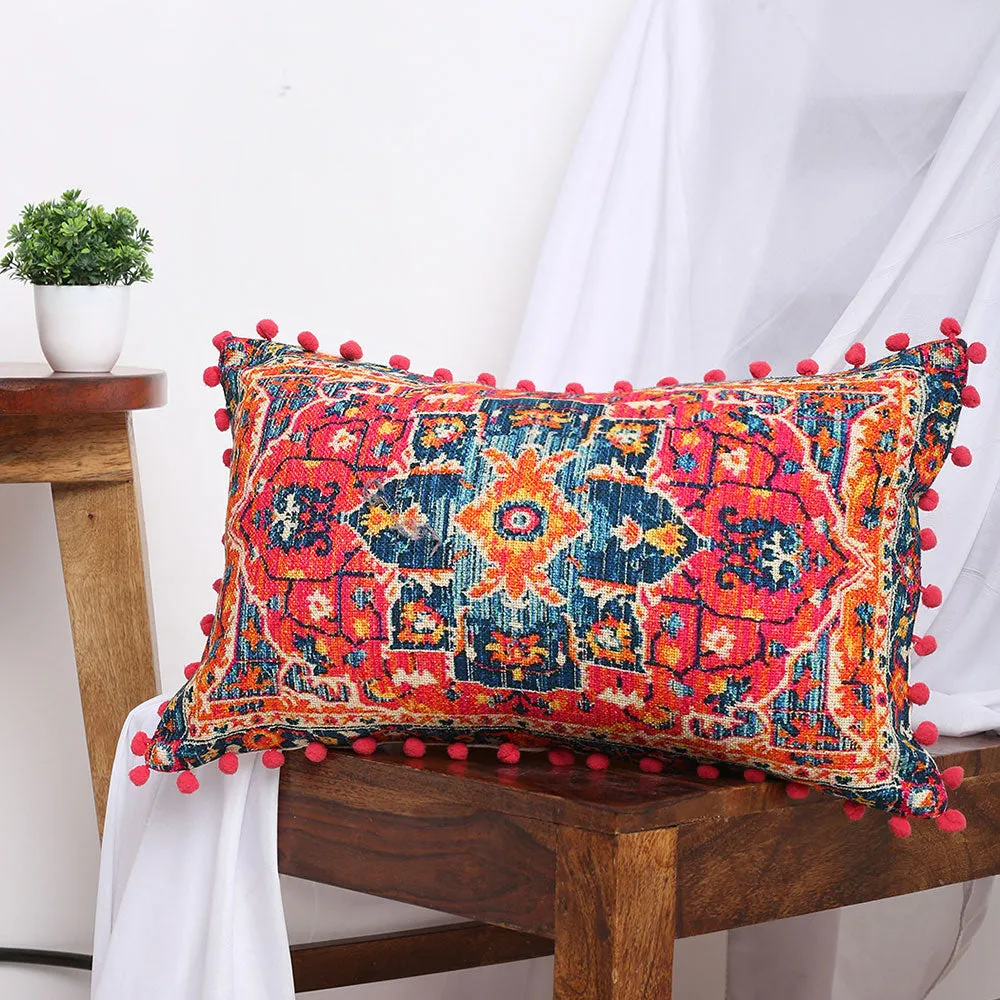 Cute Fuchsia Roseate 100% Cotton Cushion Cover Set Of 1