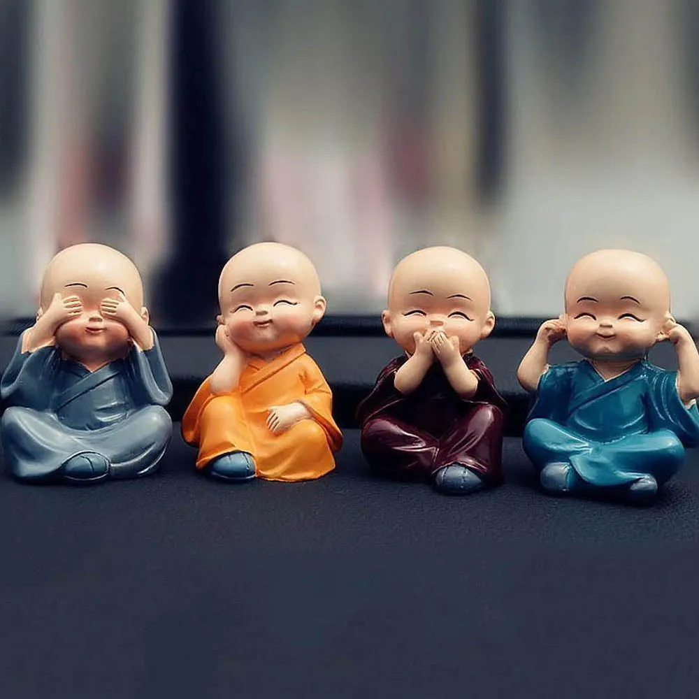 Cute Gesturing Monks Showpiece Set Of 4
