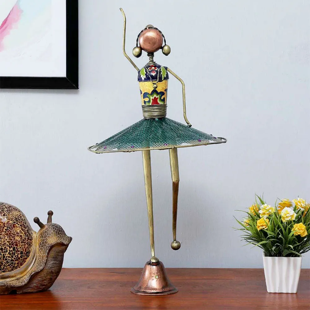 Dancing Doll Rajasthani Art Table Accent / Showpiece