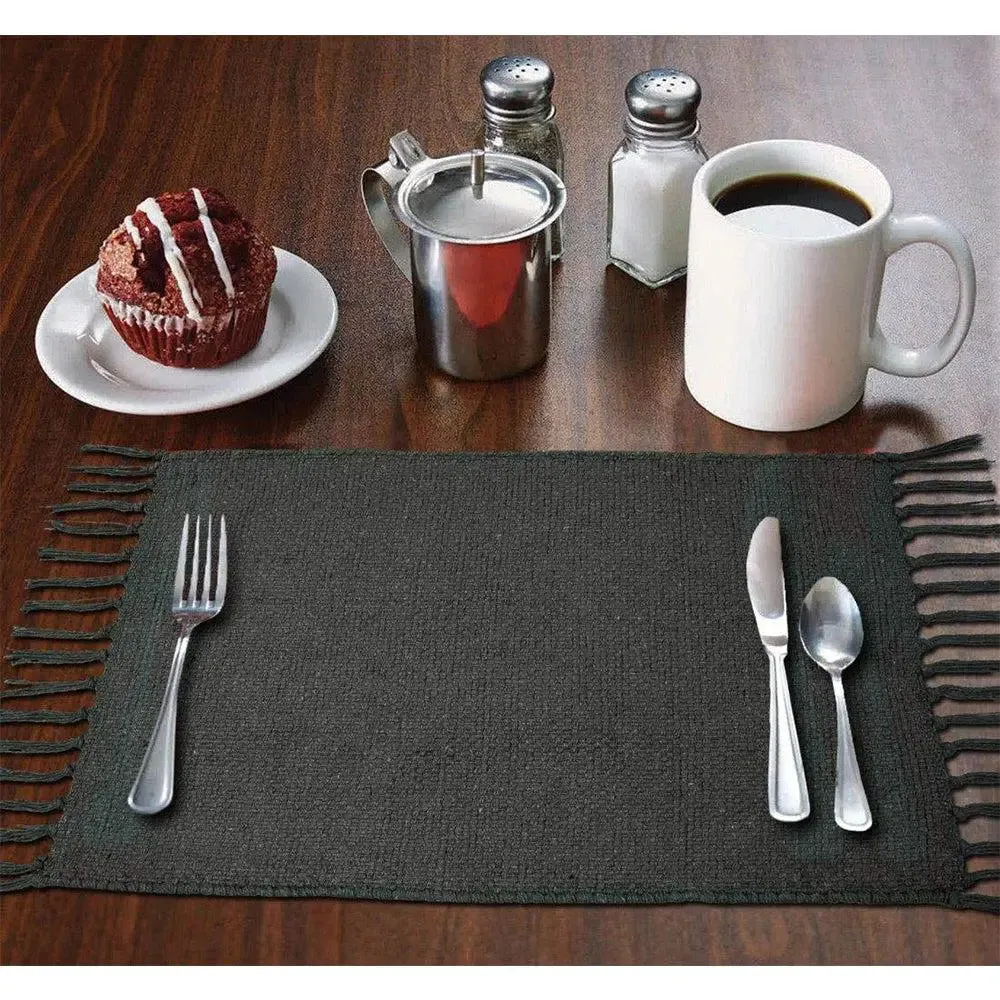 Dark Grey Soft Cotton Placemat Set Of 4