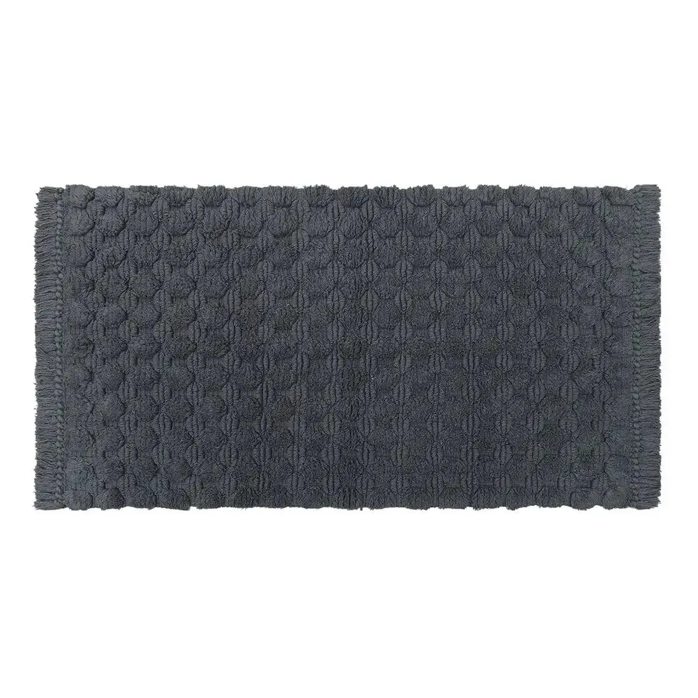 Dark Grey Textured Soft Cotton Bathmat (21 x 34) Inches