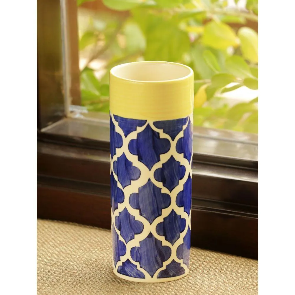 Dash of Blue cylindrical Vase