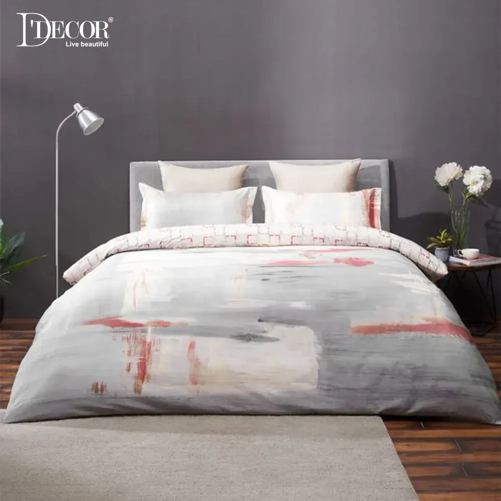 D'Decor Abstract Saturn Icons Collection 100% Cotton Double Bedsheet With 4 Pillow Covers
