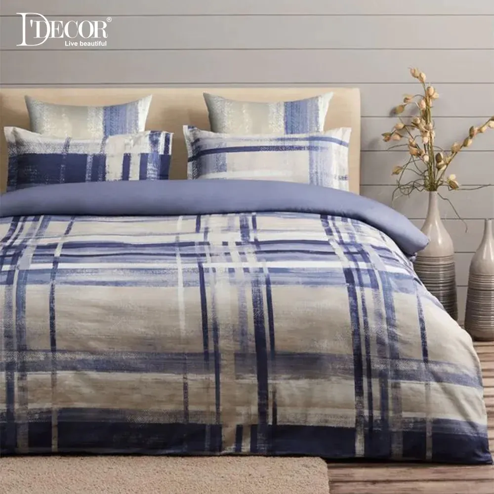 D'Decor Chalk Icons Collection 100% Cotton Double Bedsheet With 4 Pillow Covers