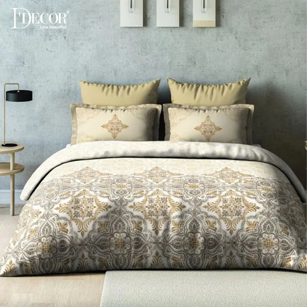 D'Decor Ethereal Icons Collection 100% Cotton Double Bedsheet With 4 Pillow Covers