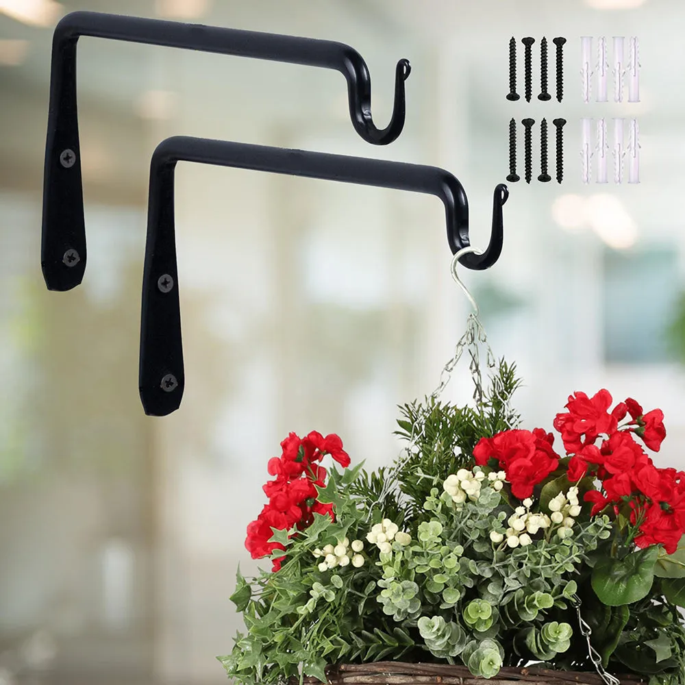 Decorative Metal Wall Hook Hanging Plant Bracket (Pack of 2)