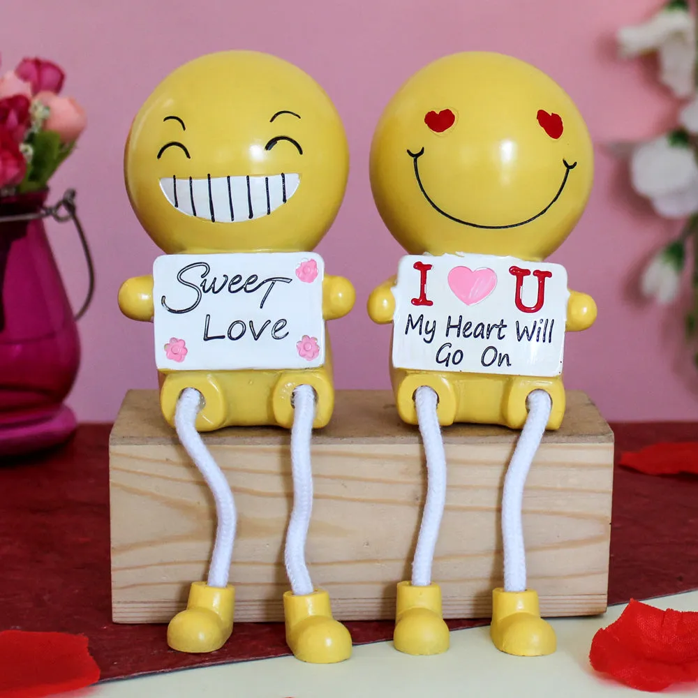 Decorative Polyresin Smiley Couple Figurine Valentine's Day Gift for Him
