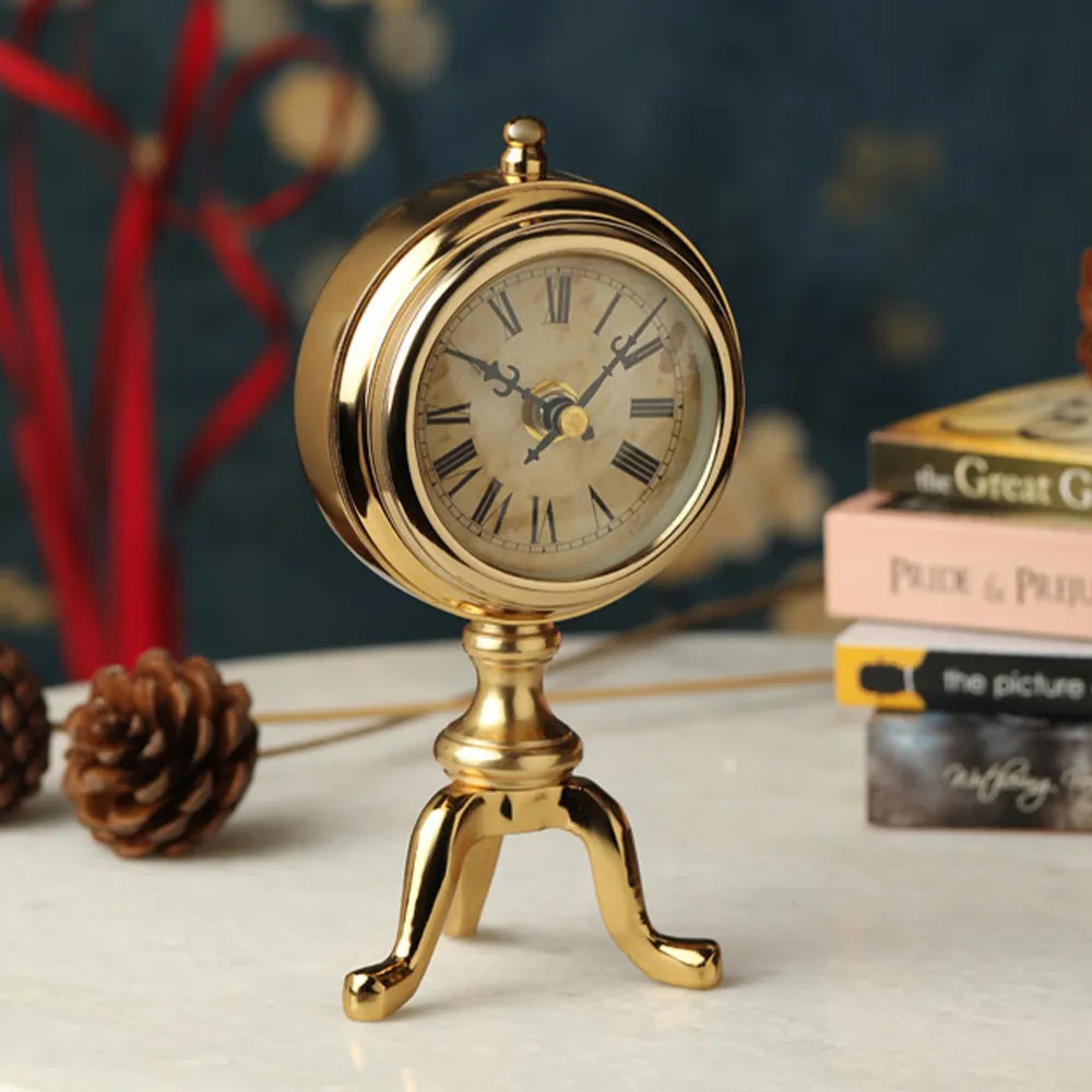 Designer Chrono Clock in Golden Finish