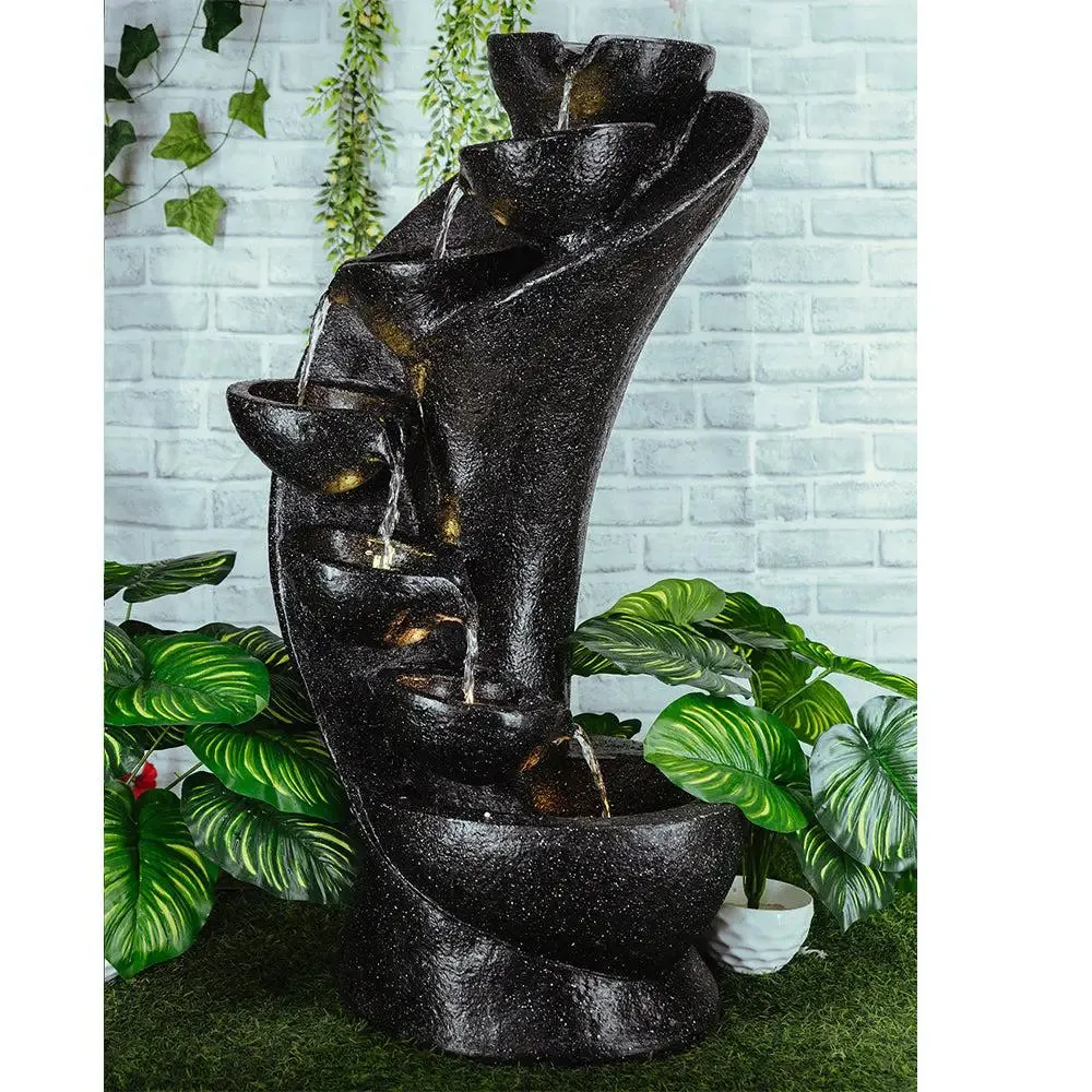 Designer Fiberglass Chalice Black Water Fountain