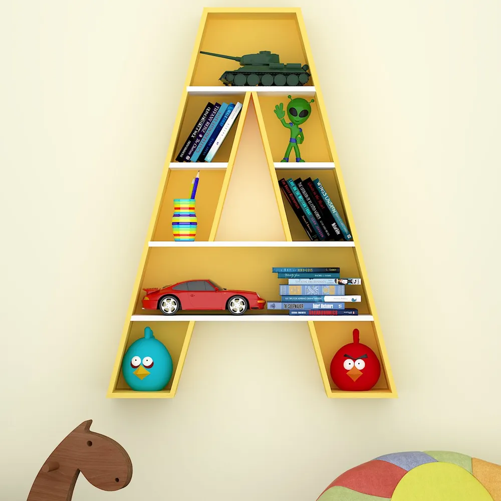 Designer Kids Book Shelve Alphabet Shape