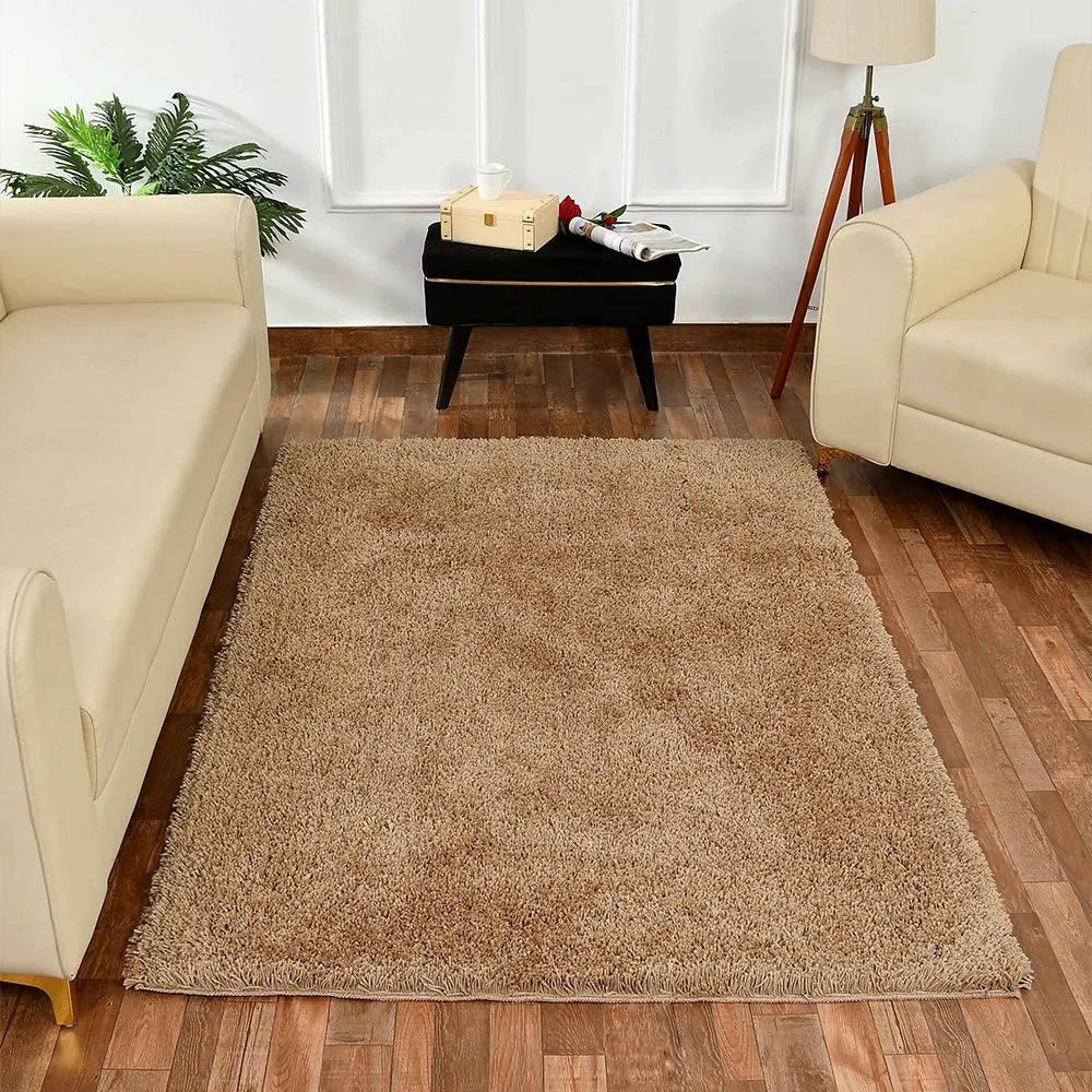 Designer Muted Beige Solid Soft Feel Anti-Skid 100% Cotton Tufted Carpet