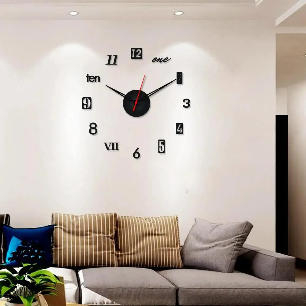Designer Numbers Big Size 3D Infinity Wall Clock (Size: 24 inch X 24 inch)