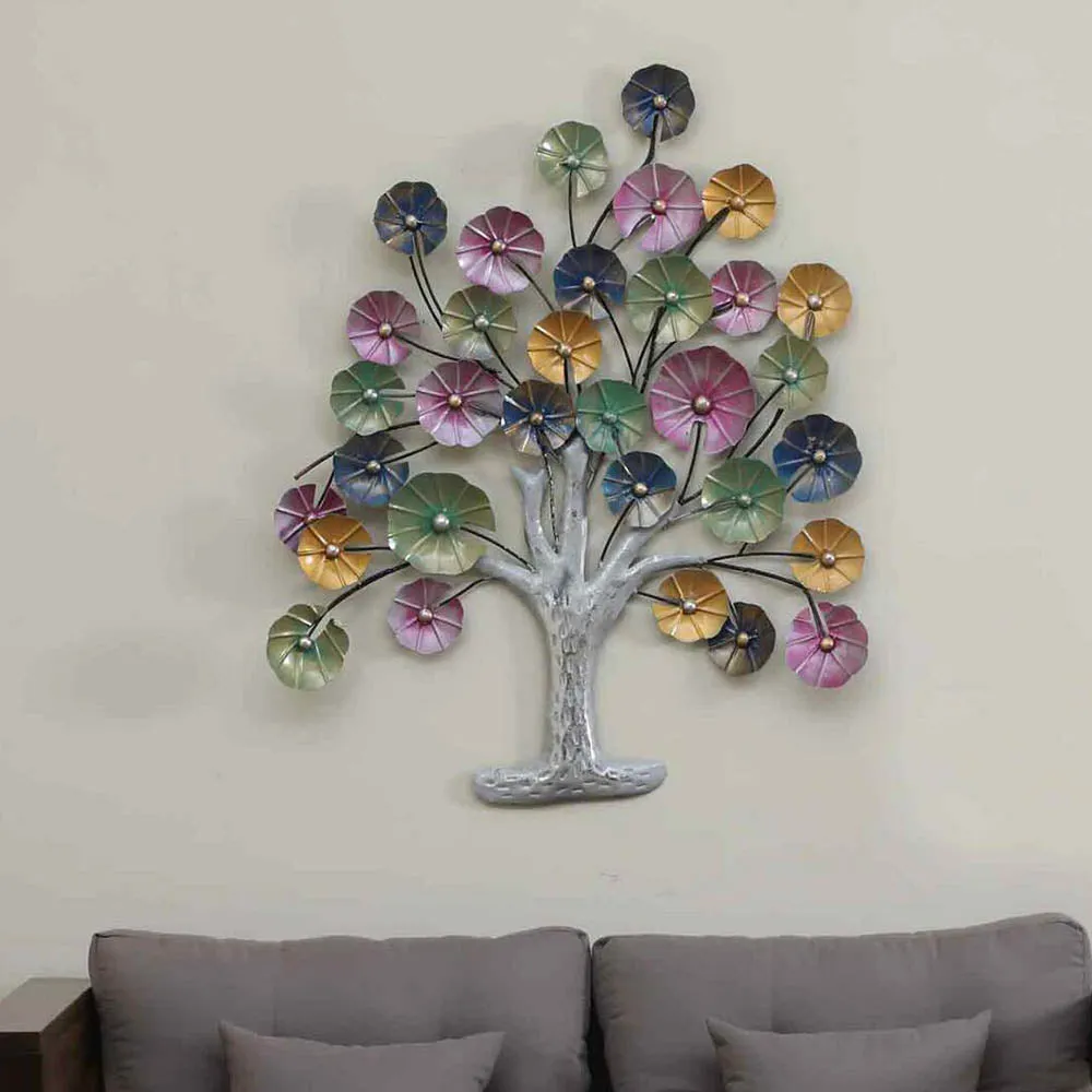 Designer Pink Tree Metal Wall Art