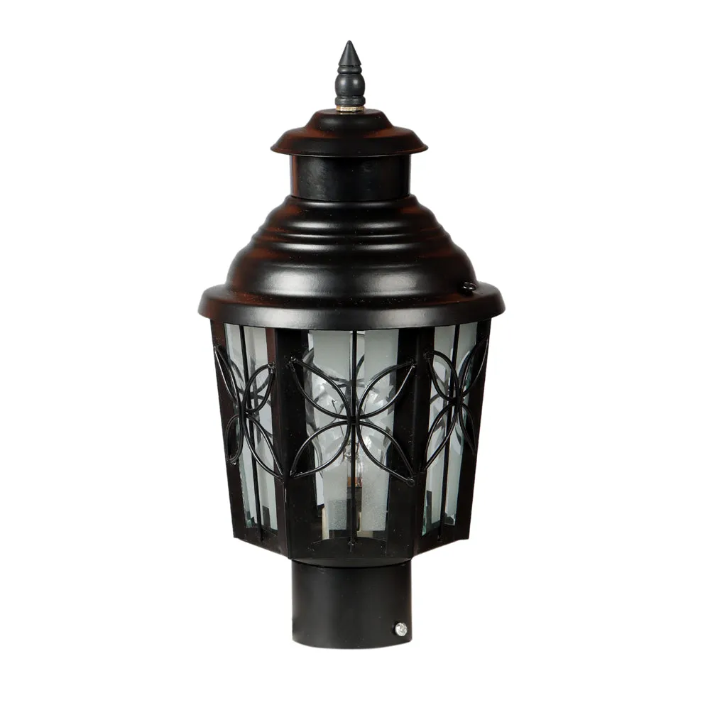 Detailed Black Vintage Decorative Outdoor Gate Light