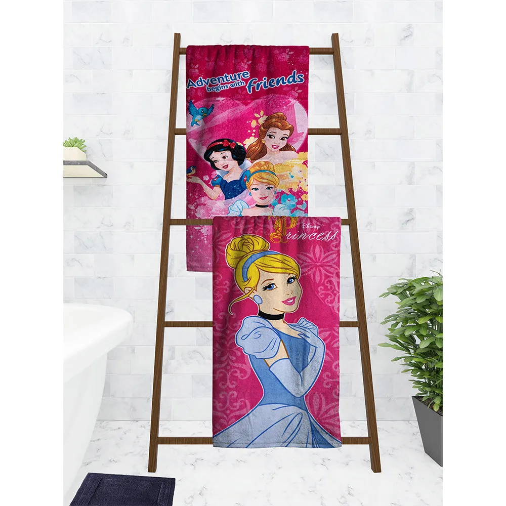 Disney Adventure Begins With Friends Princss Kids Cotton Bath Towels Set Of 2