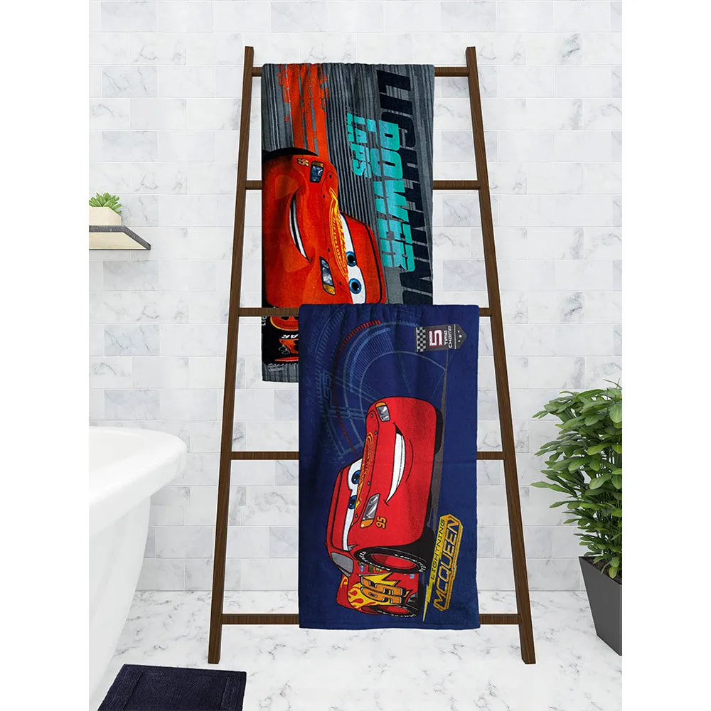 Disney MCQueen Blue Cars Kids Cotton Bath Towels Set Of 2