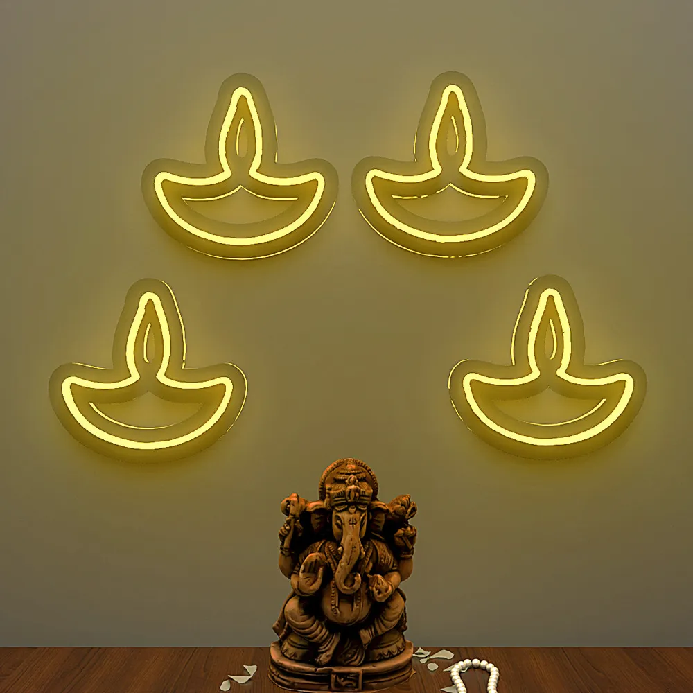 Diwali Diya Neon LED Light- Set of 4