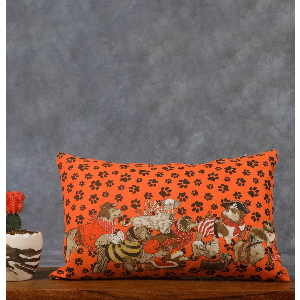 Dog Paw Print Cushion Cover