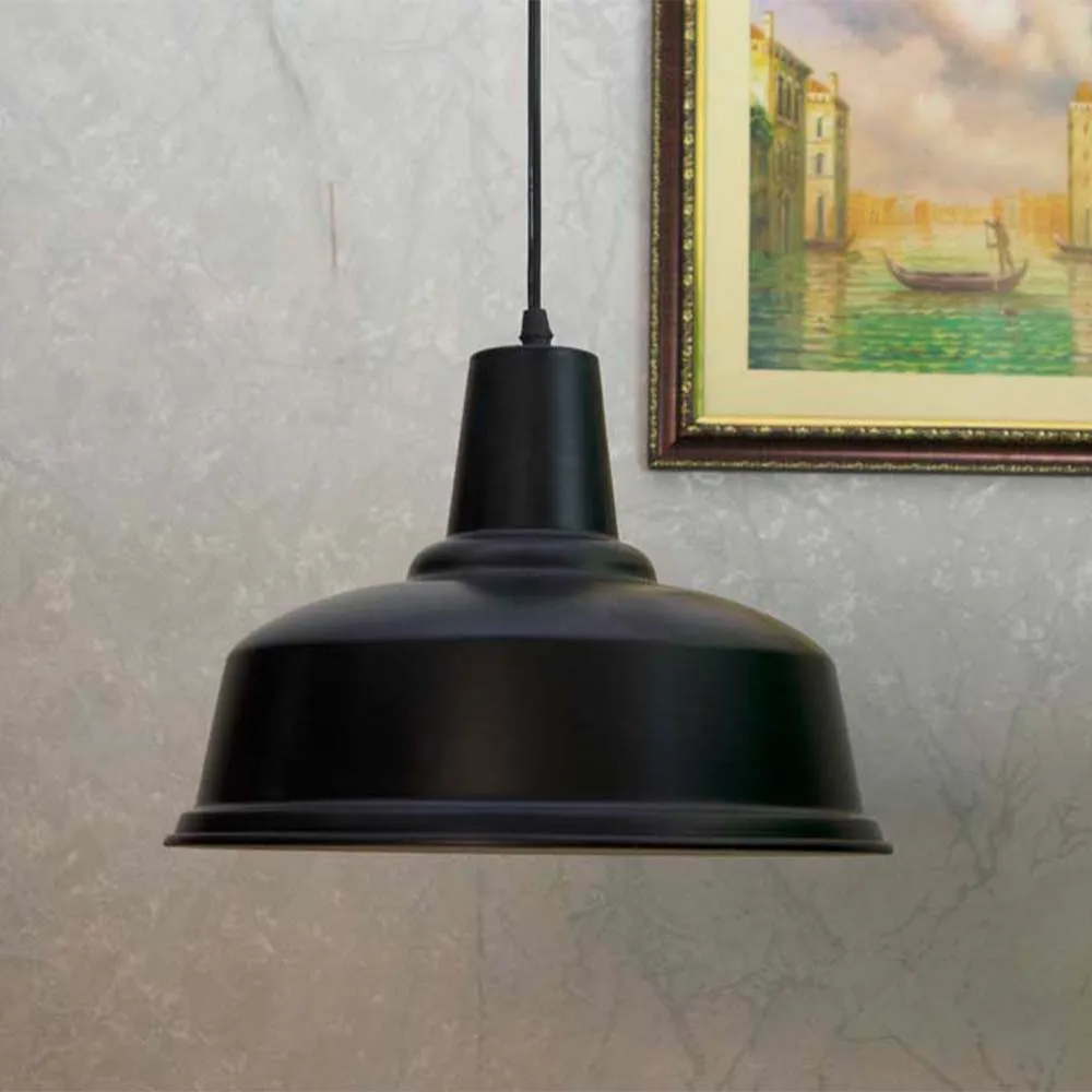 Dome Pendant Light Black& Gold Color Fixture