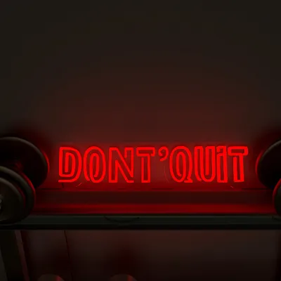 Don't Quit' Motivational Quote LED Neon Light for Gym Wall Decor