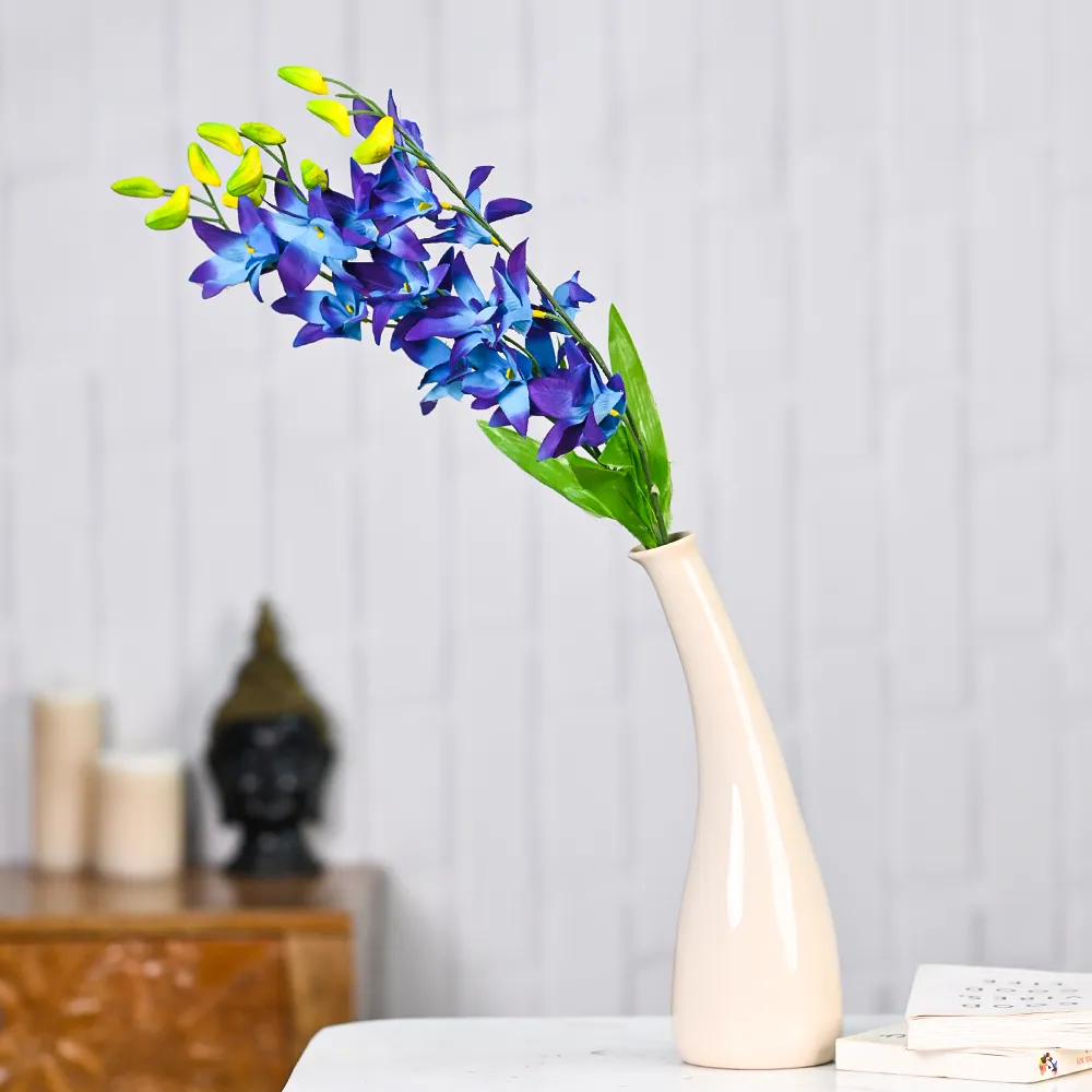 Dreamy Blue Artificial Orchid Strands Set Of 2
