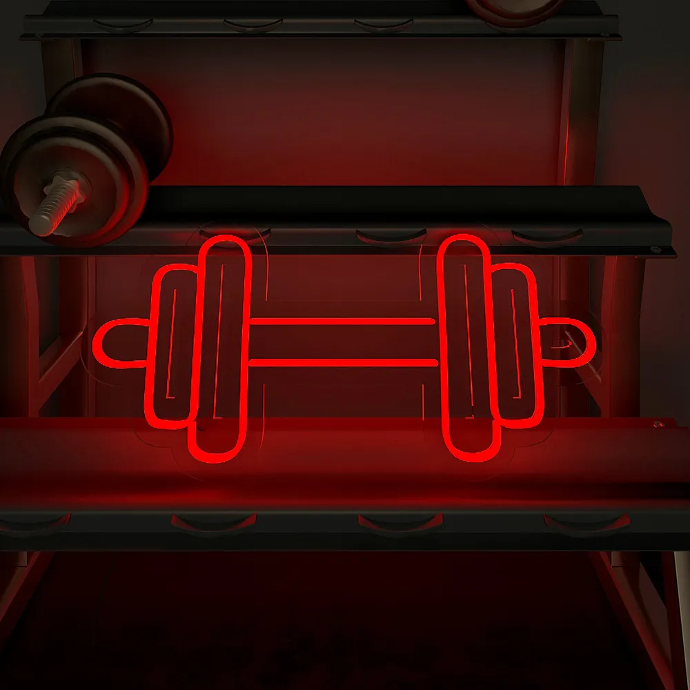 Dumble-shaped LED Neon Light for Gym Wall Decor