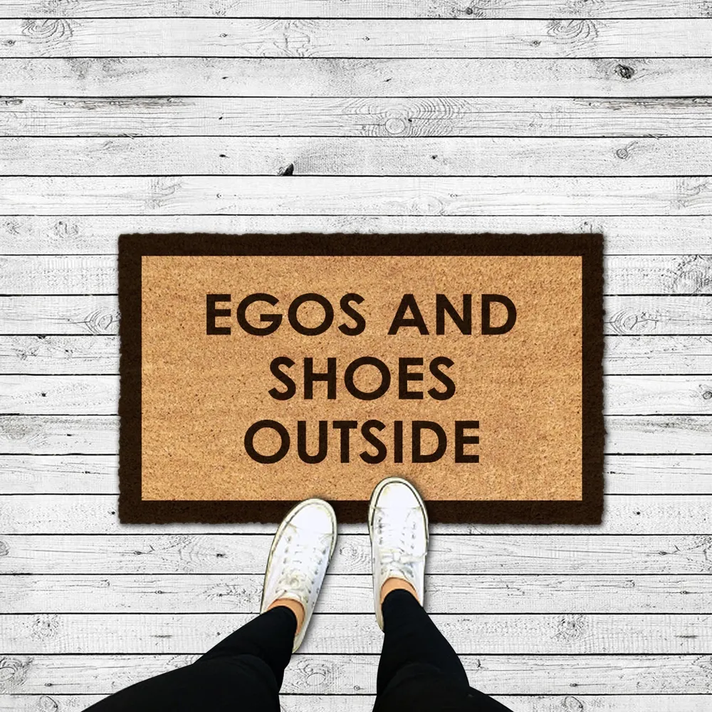 Egos & Shoes Outside Printed Quirky Natural Coir Doormat