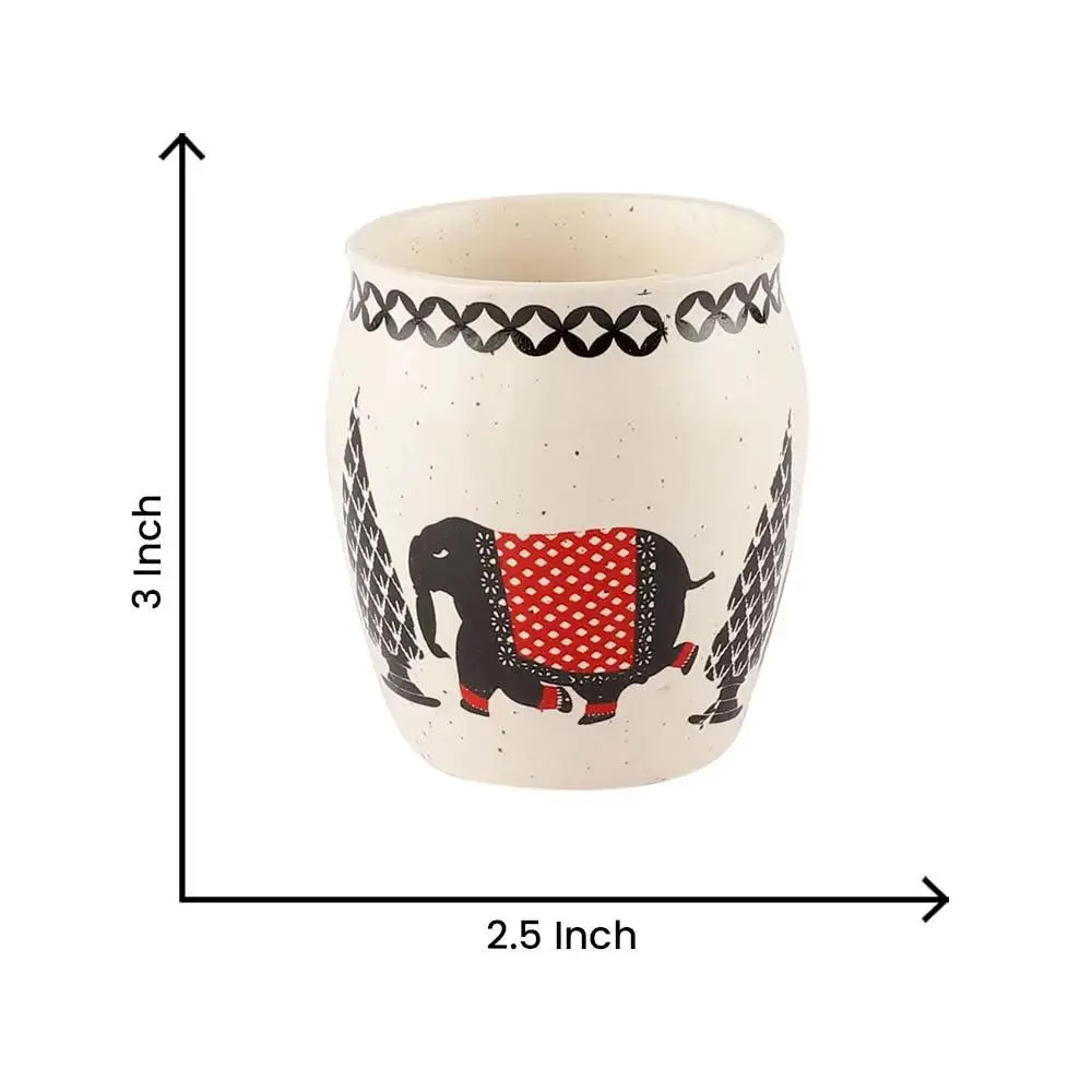 The Earth Store Handcrafted Ceramic Kulhad Cups - Set Of 6 Pastel Multicolor Tea/Coffee Cups, 190ml Each, Reusable For Hot & Cold Drinks