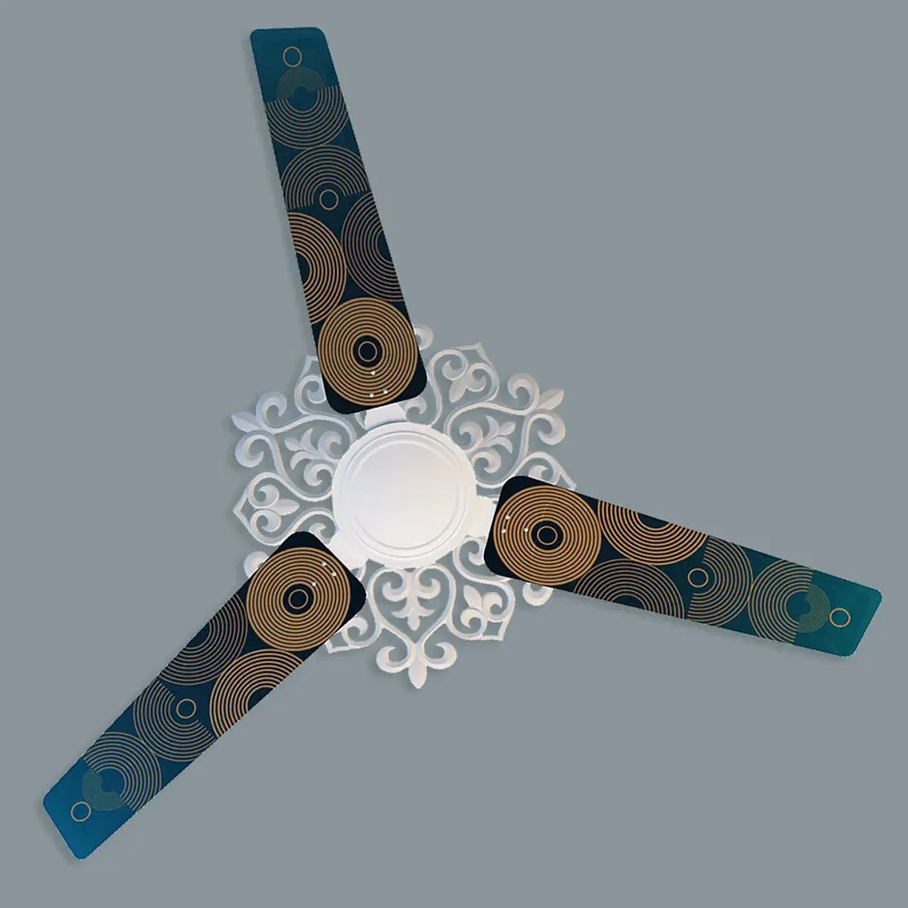 Elitefusion Blue Abstract Disc Printed Ceiling Fan