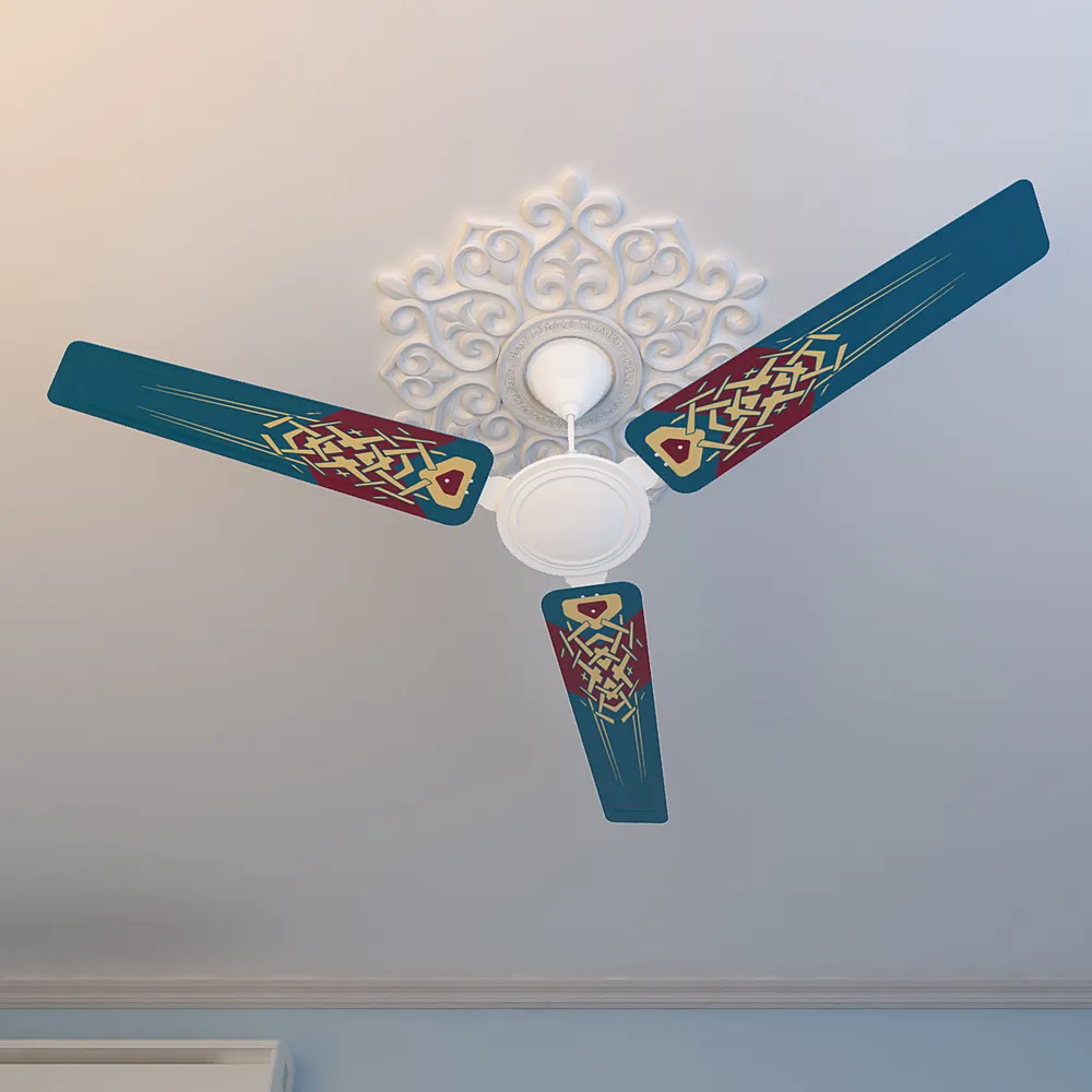 Elitefusion Blue Abstract Printed Ceiling Fan