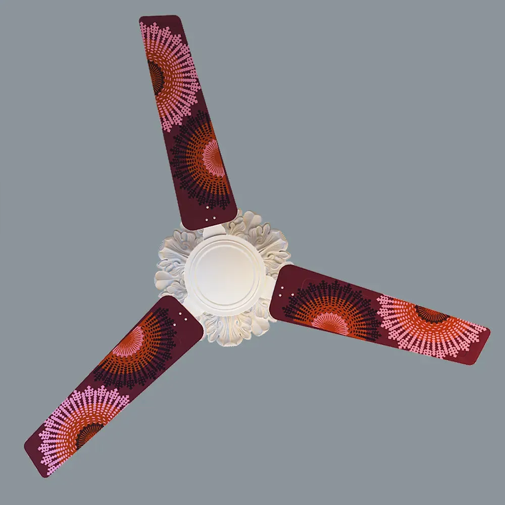 Elitefusion Dark Pink Mandala Printed Ceiling Fan