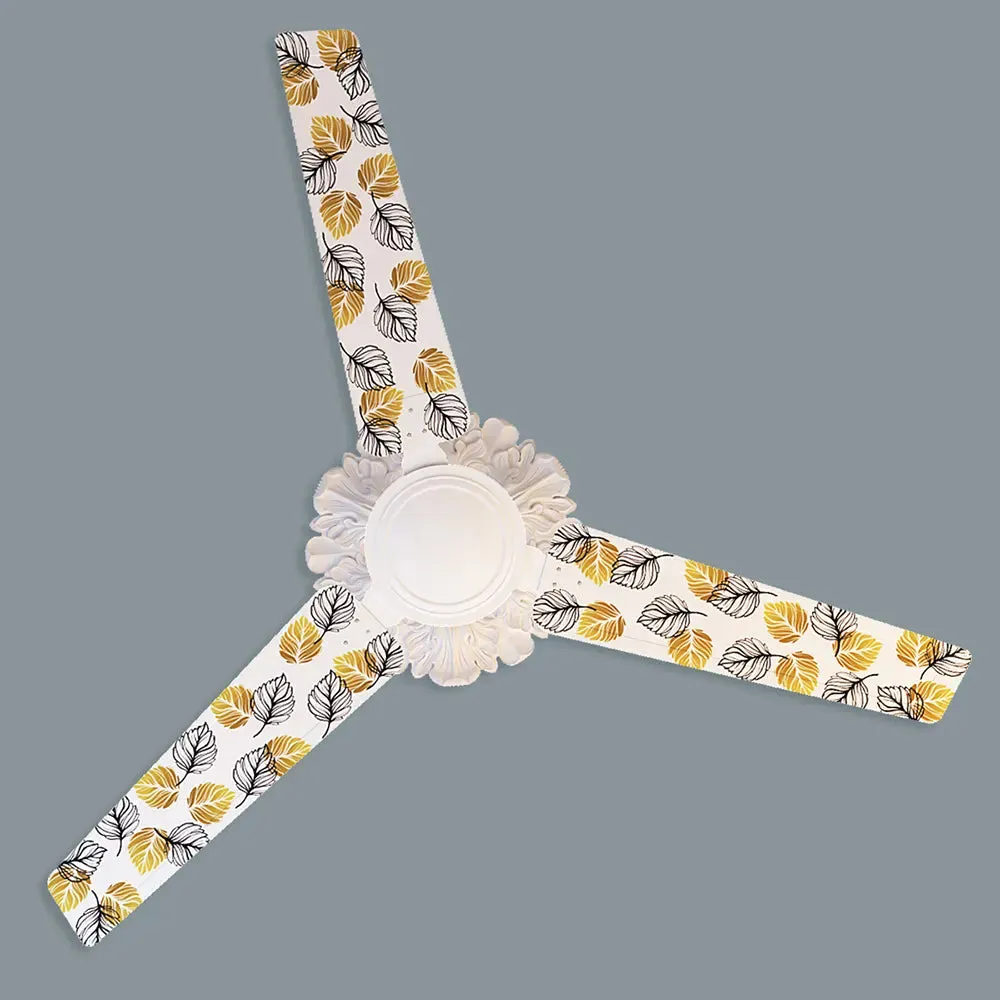 Elitefusion Mustard Autumn Leaves Printed Ceiling Fan