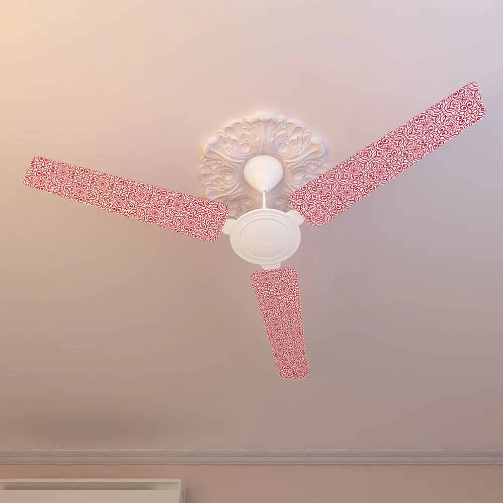 Elitefusion Pink Kolam Printed Ceiling Fan