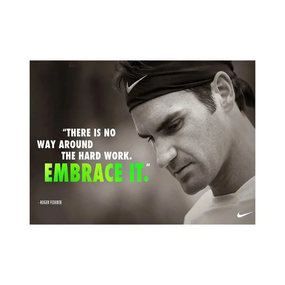 Embrace It Quotes - Roger Federer Poster Regular Size Poster 9" X 12"