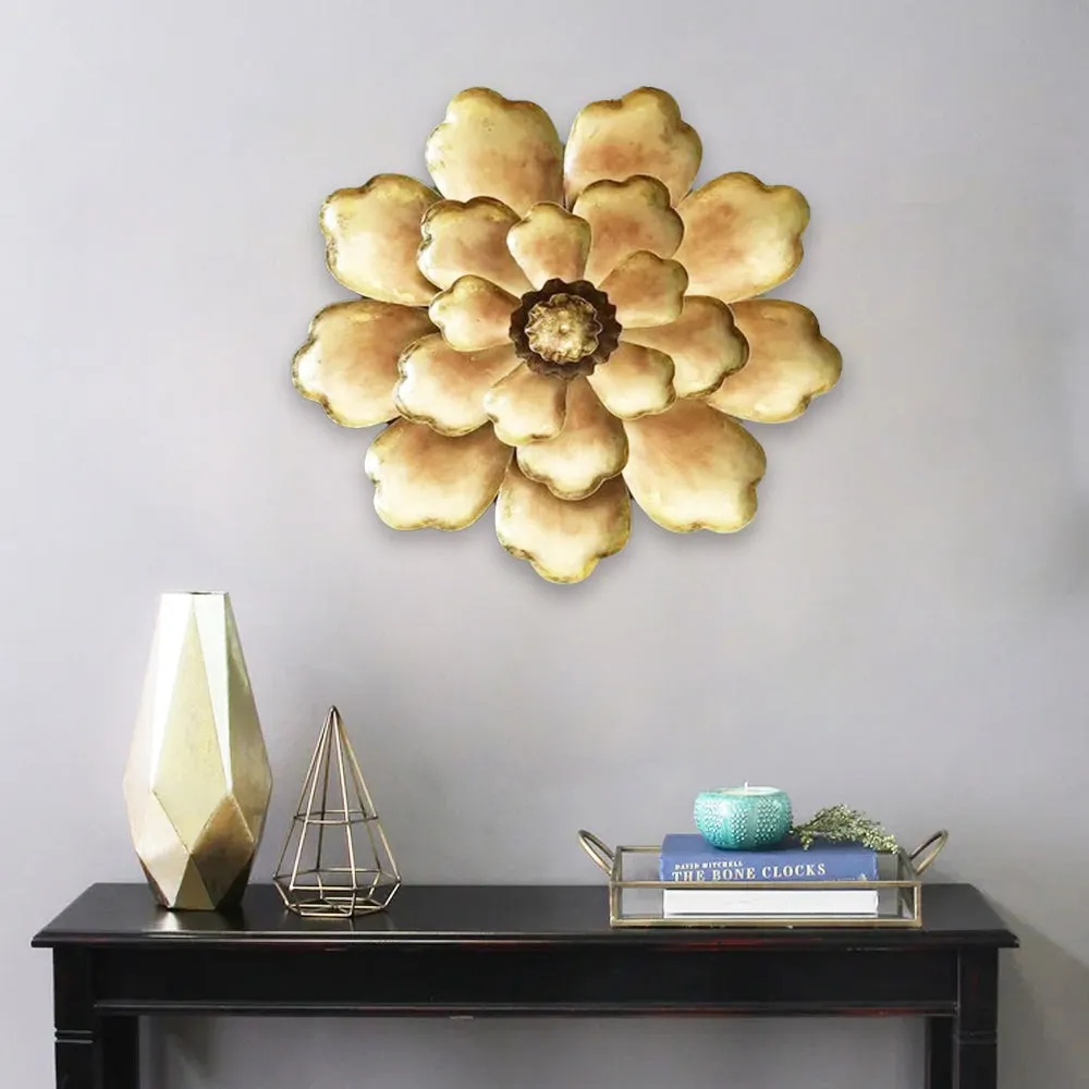 Etched Floral Metal Wall Art
