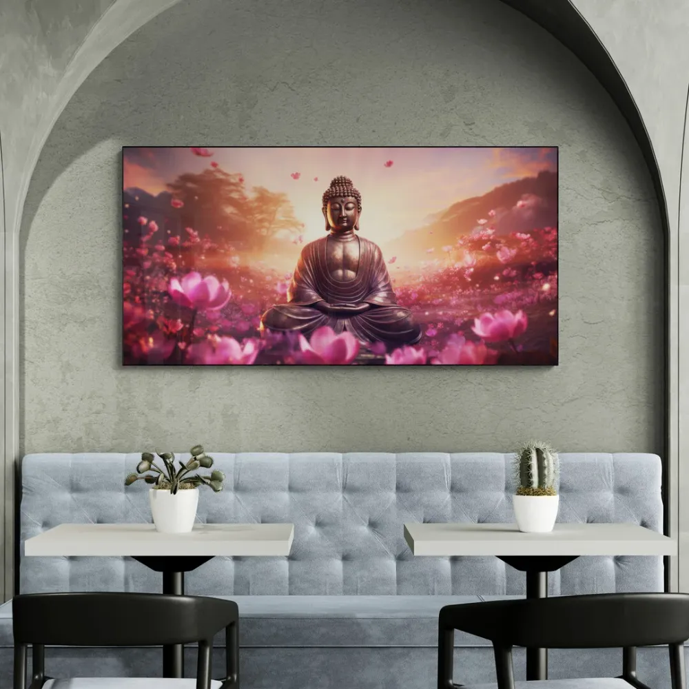 Eternal Peace at Dusk Buddha Canvas Wall Painting