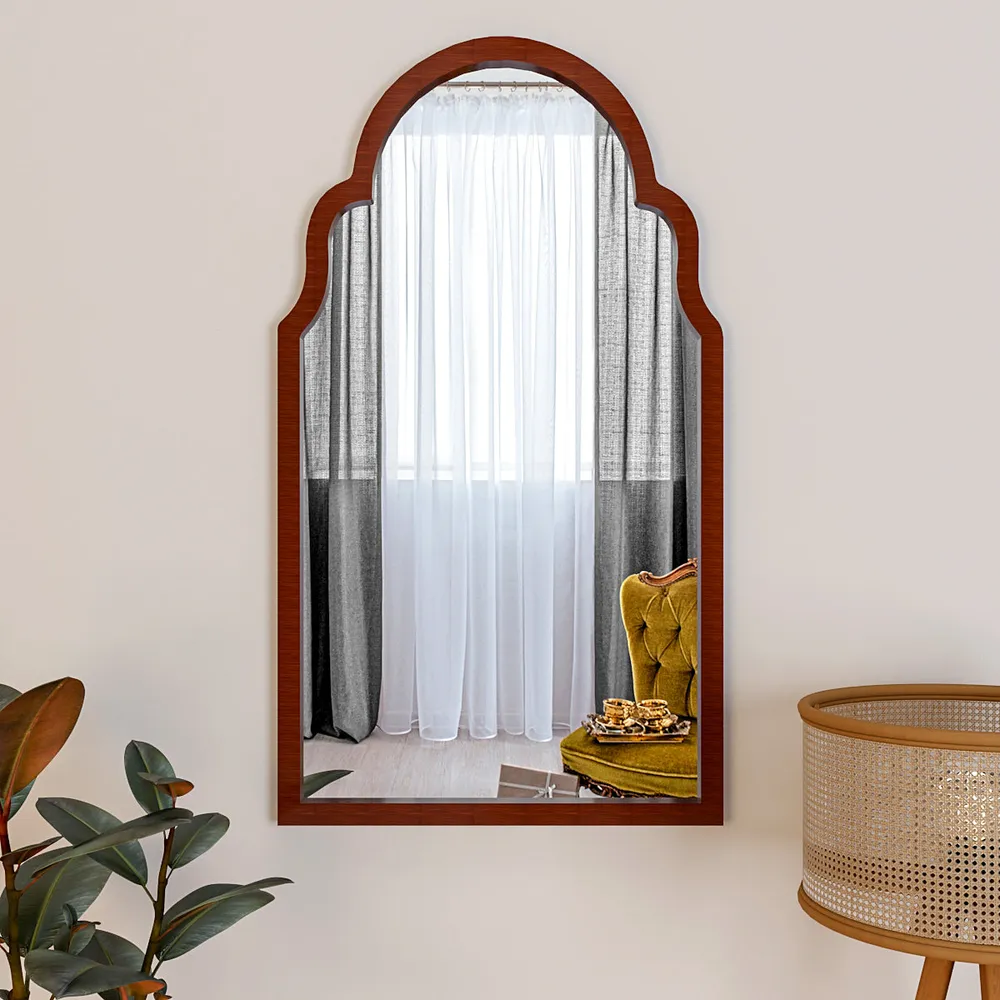 European Window Style Premium Wooden Decorative Wall Mirror (Available in Multiple Finishes)