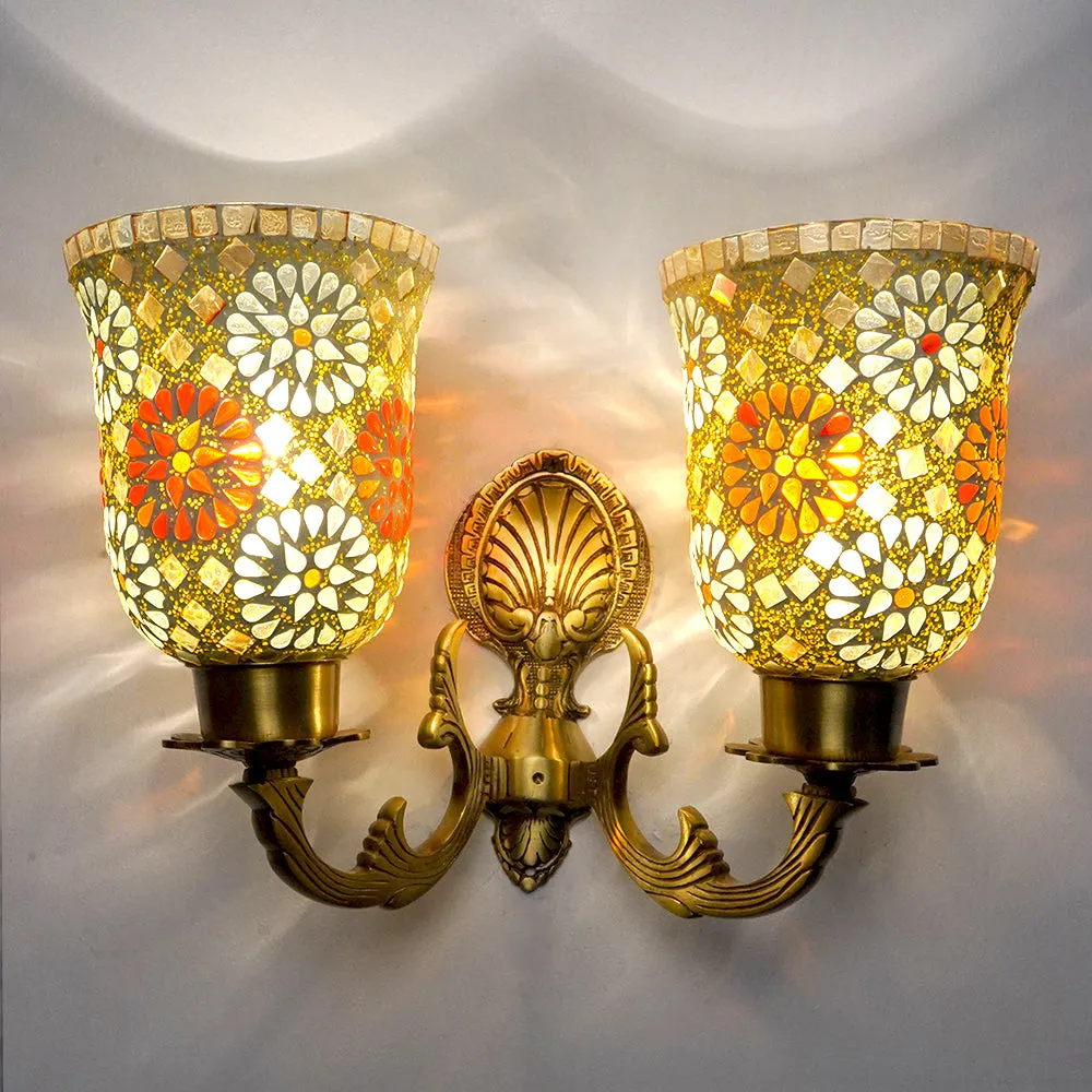 Exquisite Handmade Mosaic Glass Double Wall Light