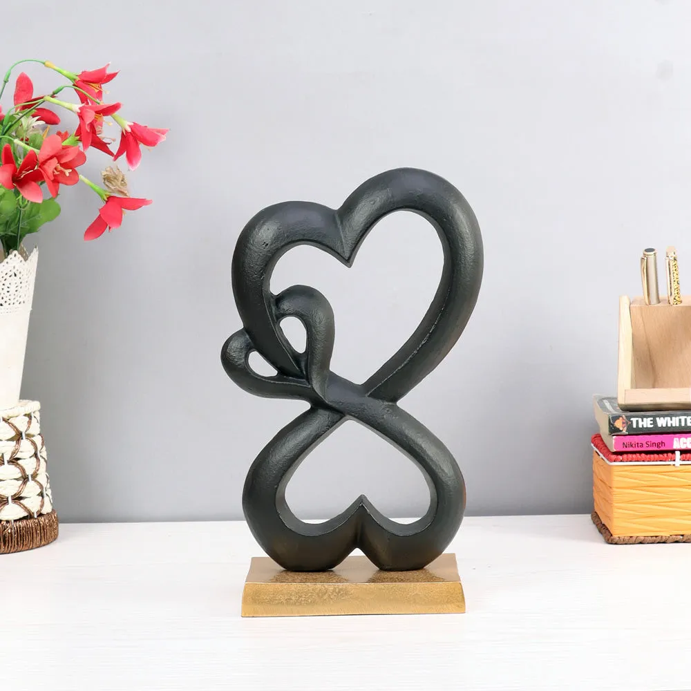 Family Heart Gold Base Small Sculpture