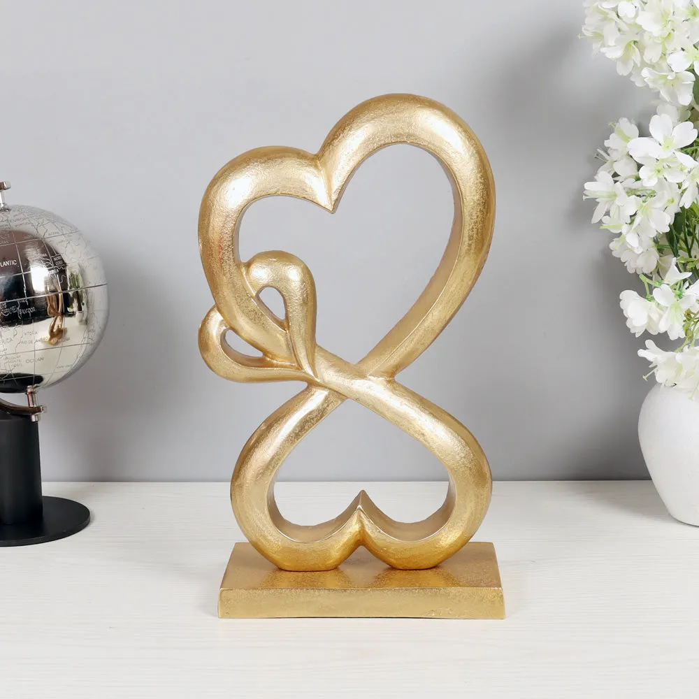 Family Heart Gold Sculpture Large