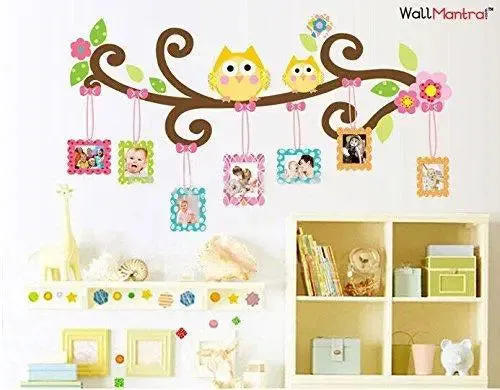 Family Photo Frame With Owls Wall Sticker