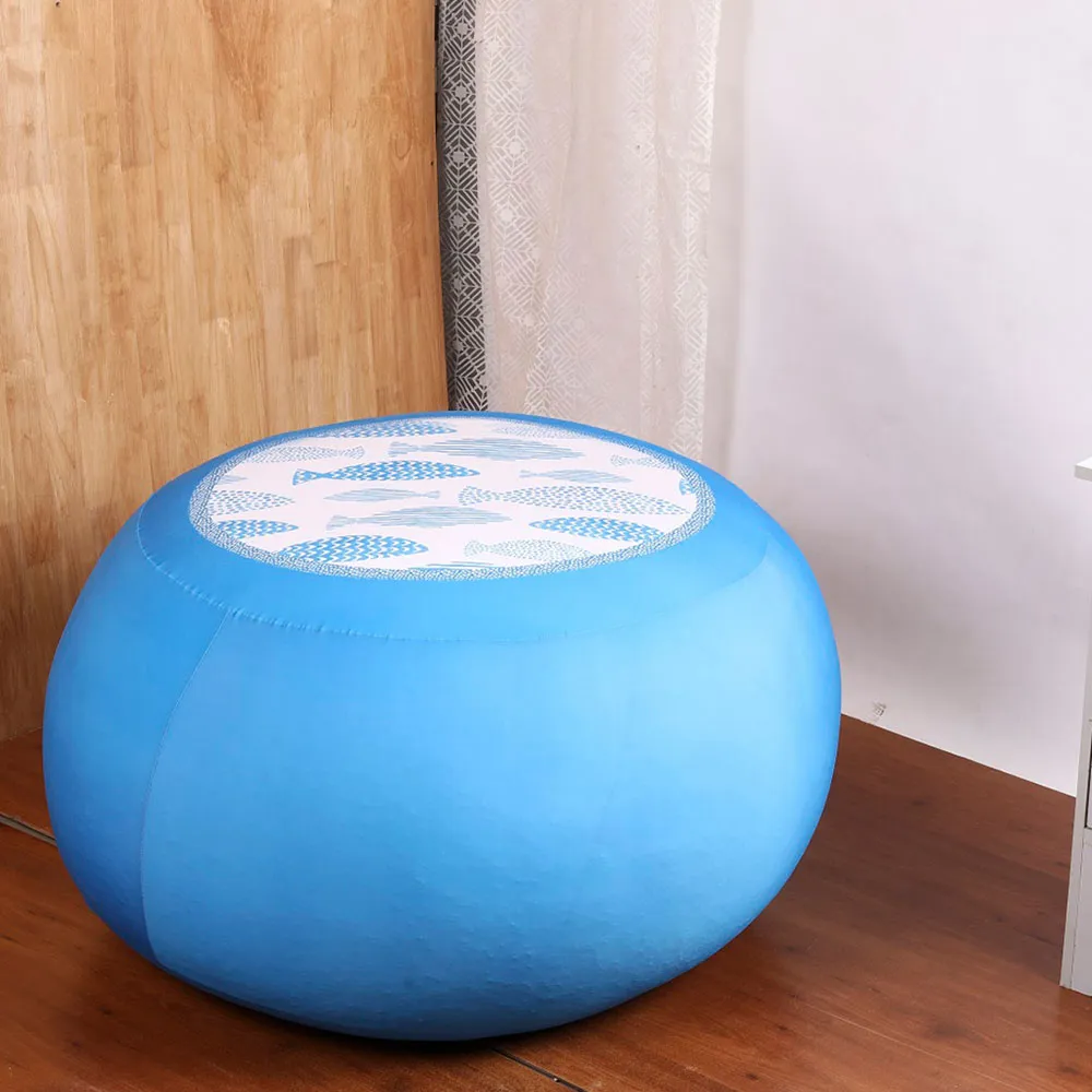 Floating Fish Patterned Light Blue Bean Bag (Beans Not Included) XL