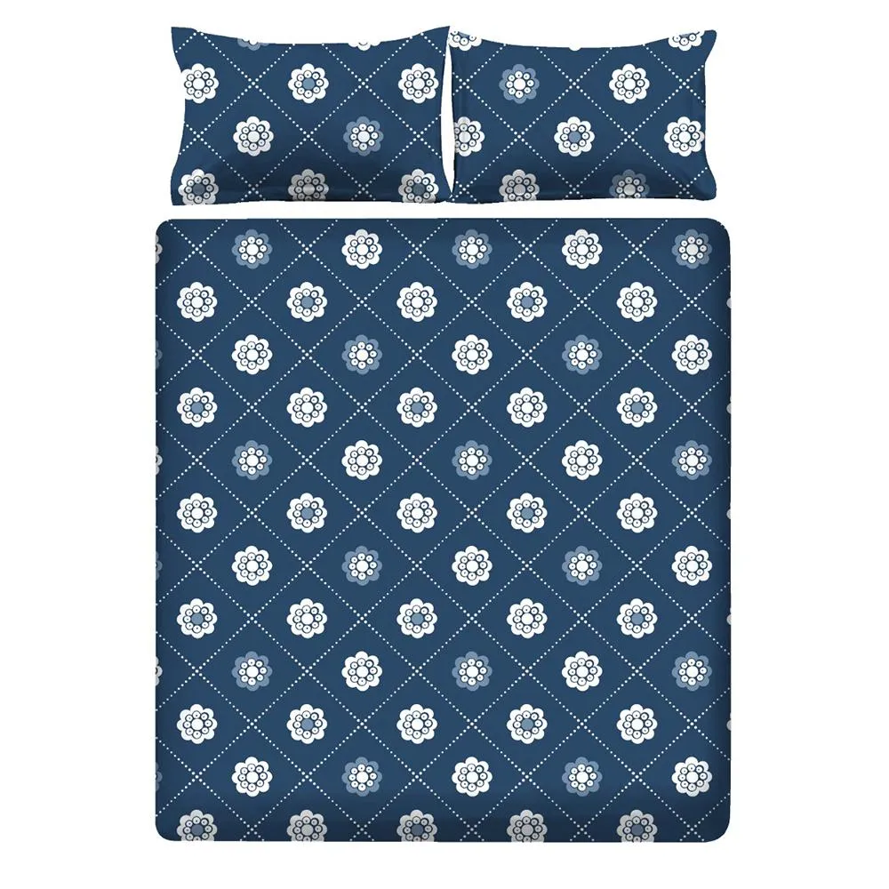 Floral Bloom Cotton Double Bedsheet with Pillow Covers