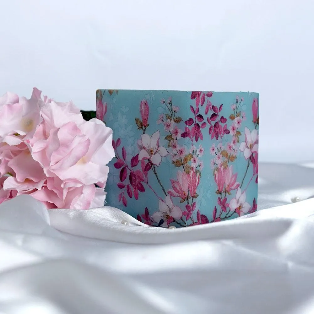 Floral Designer Square Shape Candle Holders - 4 X 4 inch