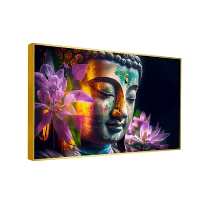 Floral Nirvana Buddha Canvas Wall Painting