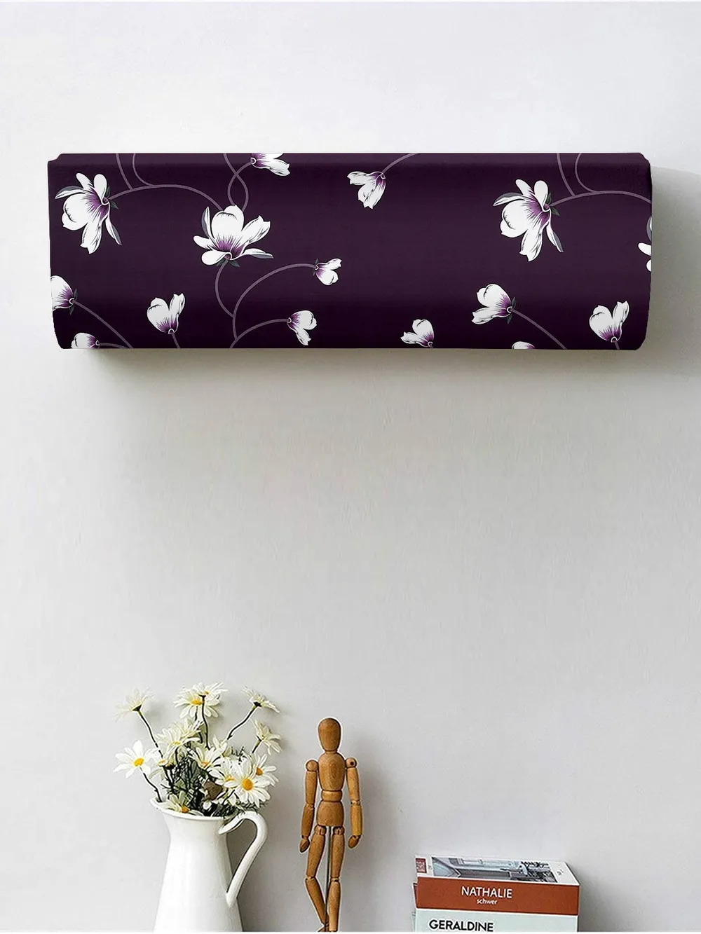 Floral Printed Purple Split Ac Cover