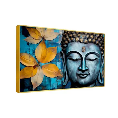 Floral Serenity Buddha Amidst the Blossoms Canvas Painting