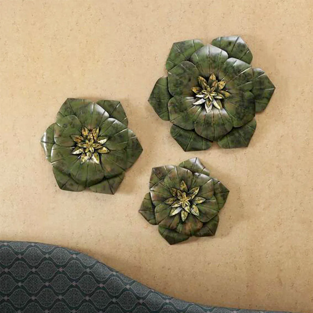 Floral Triplet Metal Wall Decor Set Of 3