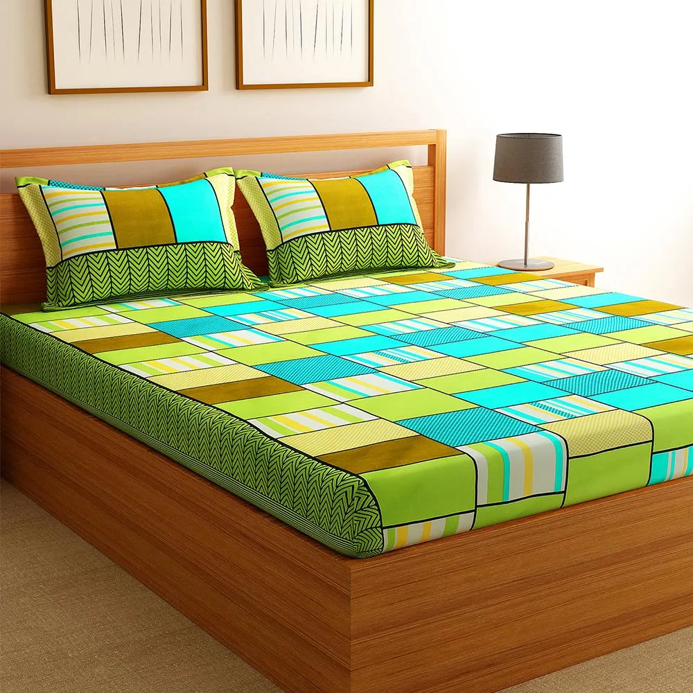 Florida Polycotton Double Bedsheet with Pillow Cover